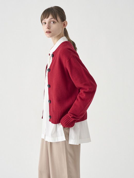 ［Eco Cashmere］カシミヤ混 クルーネック長袖ニットカーディガン | A4894 | 7G 詳細画像 VERMILLION 5