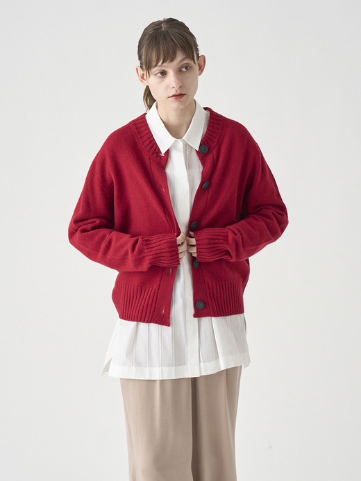 ［Eco Cashmere］カシミヤ混 クルーネック長袖ニットカーディガン | A4894 | 7G 詳細画像 VERMILLION 6
