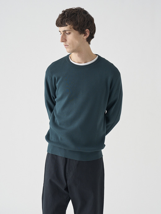 ［Sea Island Cotton］インターロック長袖コットンニットプルオーバー | A4896 | 30G 詳細画像 RAINFOREST 3
