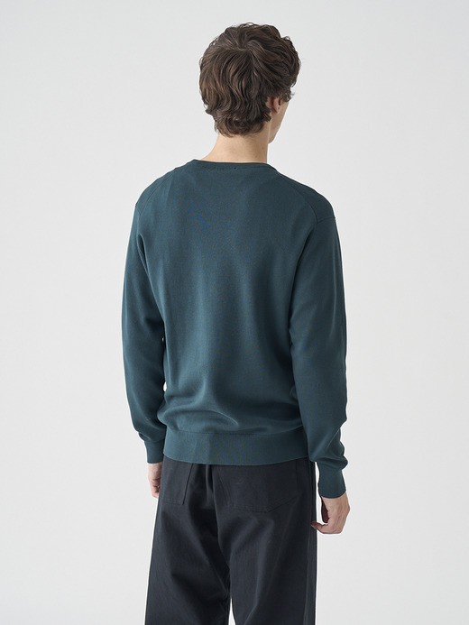 ［Sea Island Cotton］インターロック長袖コットンニットプルオーバー | A4896 | 30G 詳細画像 RAINFOREST 8