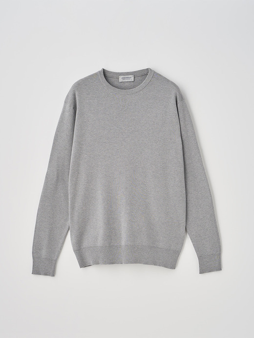 ［Sea Island Cotton］インターロック長袖コットンニットプルオーバー | A4896 | 30G 詳細画像 SILVER 2