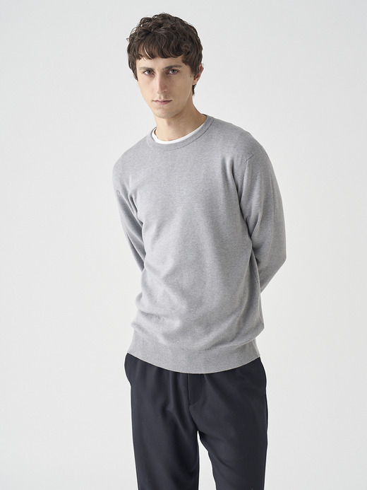 ［Sea Island Cotton］インターロック長袖コットンニットプルオーバー | A4896 | 30G 詳細画像 SILVER 7
