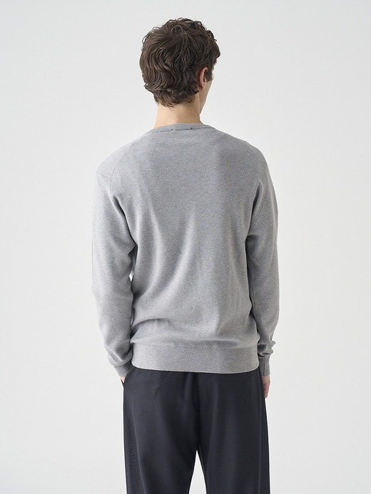 ［Sea Island Cotton］インターロック長袖コットンニットプルオーバー | A4896 | 30G 詳細画像 SILVER 9