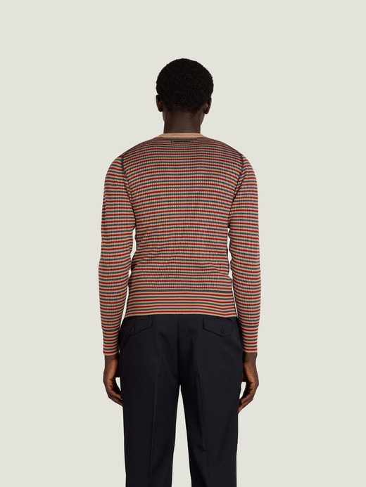 【JOHN SMEDLEY×WALES BONNER】Crew-neck multi-striped jumper｜A4947 詳細画像 NO1(A4947) 10