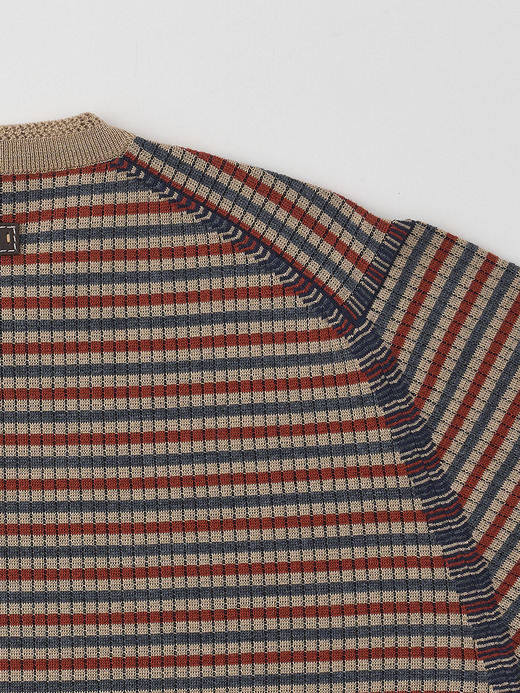【JOHN SMEDLEY×WALES BONNER】Crew-neck multi-striped jumper｜A4947 詳細画像 NO1(A4947) 3
