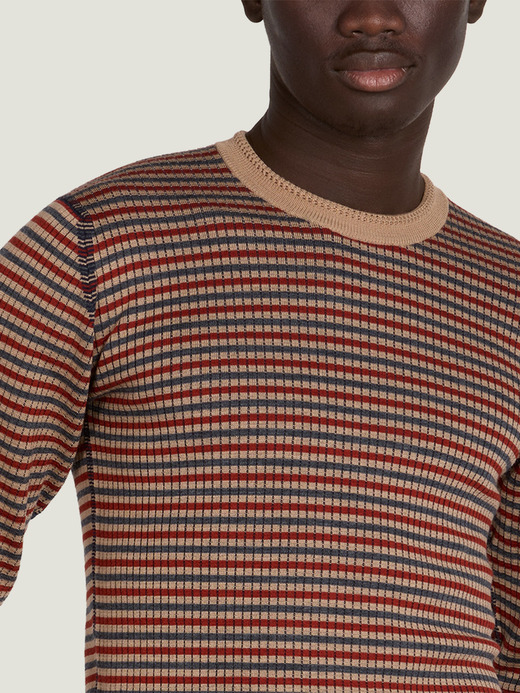 【JOHN SMEDLEY×WALES BONNER】Crew-neck multi-striped jumper｜A4947 詳細画像 NO1(A4947) 6