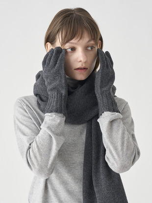 ［Eco Cashmere］カシミヤ混 ニットグローブ| CALOW | 5G