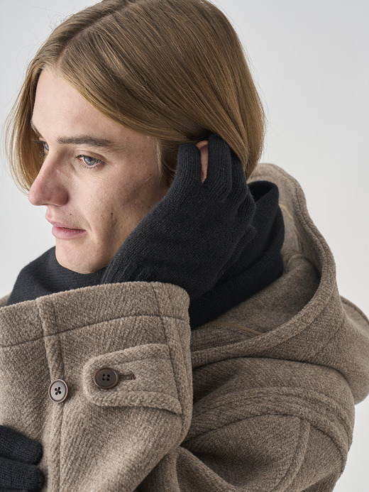 ［Eco Cashmere］カシミヤ混 ニットグローブ| CALOW | 5G 詳細画像 BLACK 1