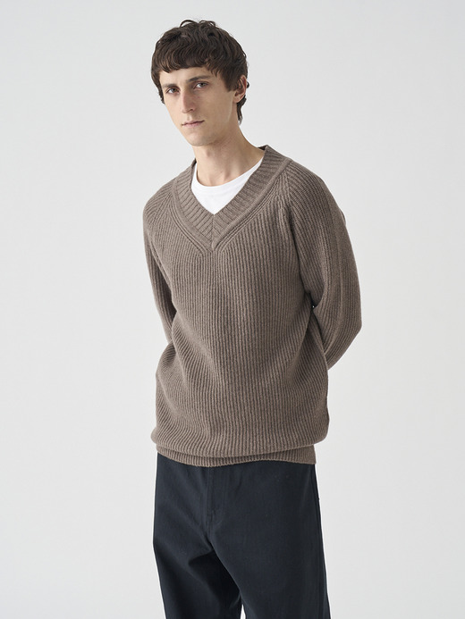 ［Eco Cashmere］カシミヤ混 Vネックニットプルオーバー | CARDEN | EASY FIT 7G 詳細画像 TOAST 3