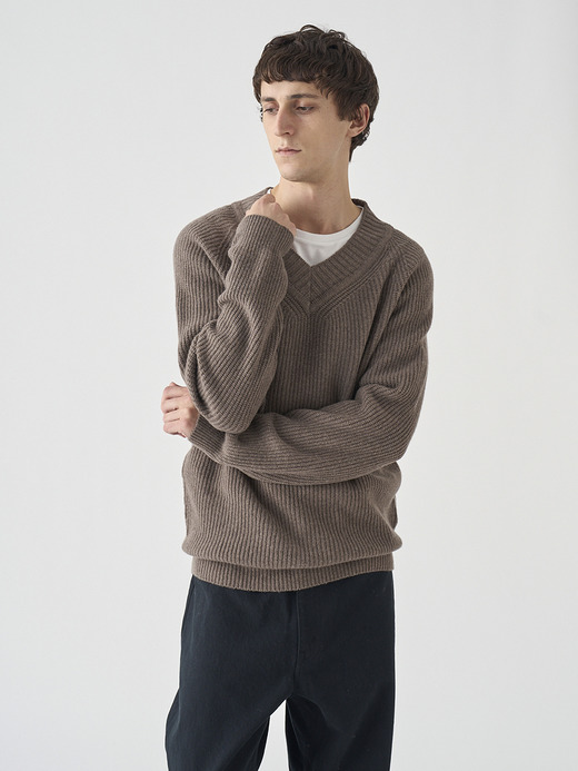 ［Eco Cashmere］カシミヤ混 Vネックニットプルオーバー | CARDEN | EASY FIT 7G 詳細画像 TOAST 6