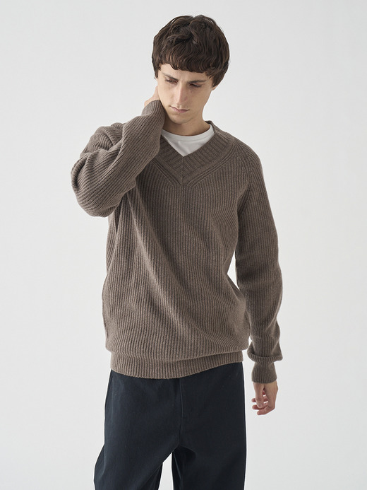 ［Eco Cashmere］カシミヤ混 Vネックニットプルオーバー | CARDEN | EASY FIT 7G 詳細画像 TOAST 7