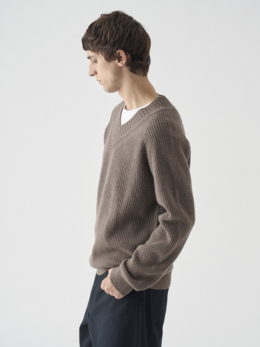 ［Eco Cashmere］カシミヤ混 Vネックニットプルオーバー | CARDEN | EASY FIT 7G 詳細画像 TOAST 8