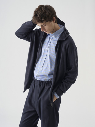 フルジップアップ長袖ニットフーディー | CARTY | 24G EASY FIT