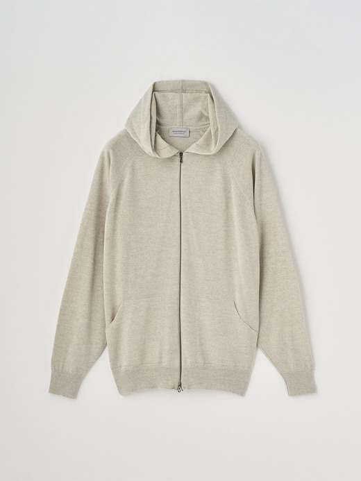 フルジップアップ長袖ニットフーディー | CARTY | 24G EASY FIT 詳細画像 GREY FLEECE 2