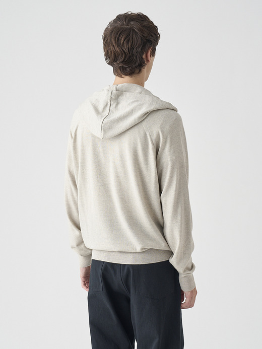 フルジップアップ長袖ニットフーディー | CARTY | 24G EASY FIT 詳細画像 GREY FLEECE 4