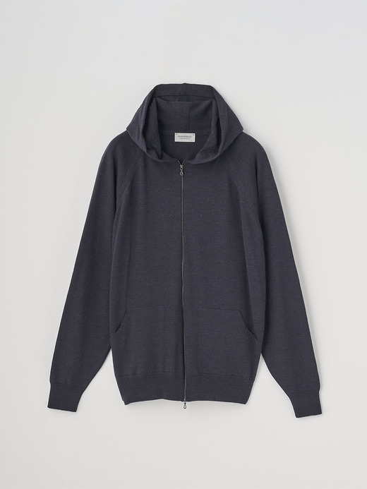 フルジップアップ長袖ニットフーディー | CARTY | 24G EASY FIT 詳細画像 HEPBURN SMOKE 2