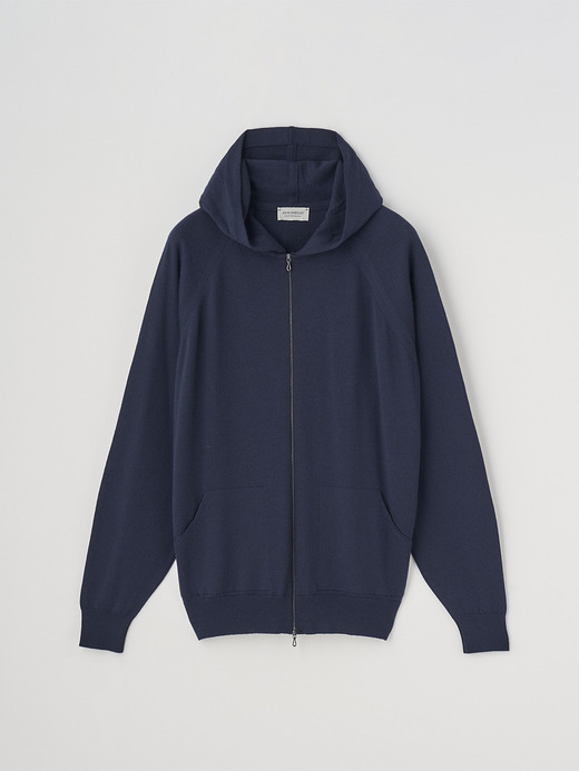 フルジップアップ長袖ニットフーディー | CARTY | 24G EASY FIT 詳細画像 MIDNIGHT 1