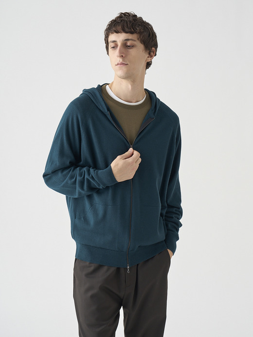 フルジップアップ長袖ニットフーディー | CARTY | 24G EASY FIT 詳細画像 RICHARDSON GREEN 6