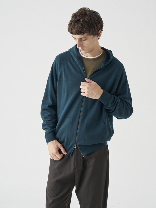 フルジップアップ長袖ニットフーディー | CARTY | 24G EASY FIT 詳細画像 RICHARDSON GREEN 7