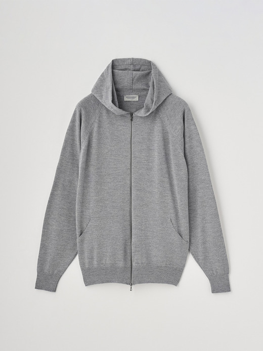 フルジップアップ長袖ニットフーディー | CARTY | 24G EASY FIT 詳細画像 SILVER 1