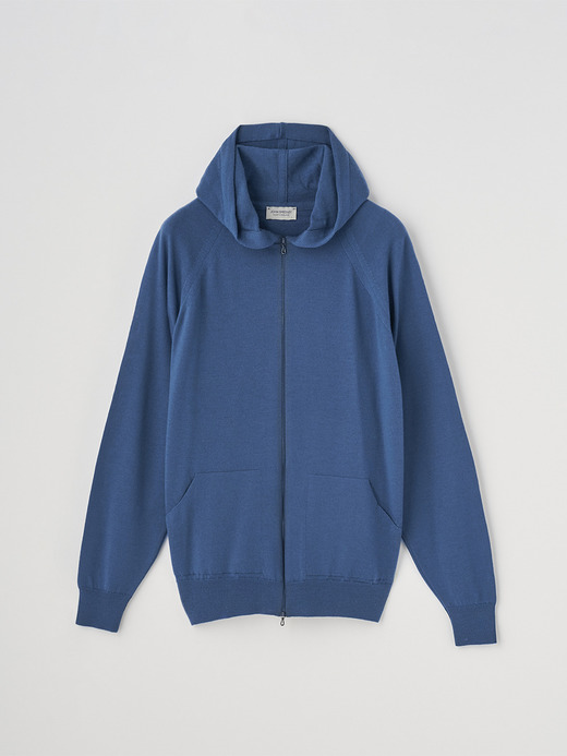 フルジップアップ長袖ニットフーディー | CARTY | 24G EASY FIT 詳細画像 TEAL FIRTH 2