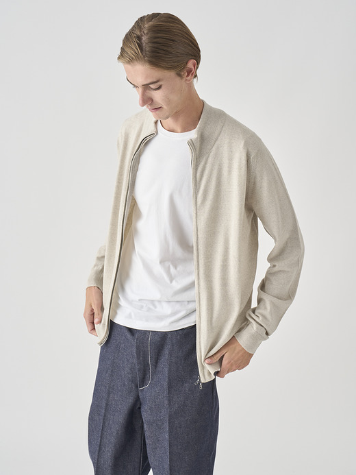 スタンドカラーフルジップアップ長袖ニットカーディガン | CLAYGATE | 24G STANDARD FIT 詳細画像 GREY FLEECE 6
