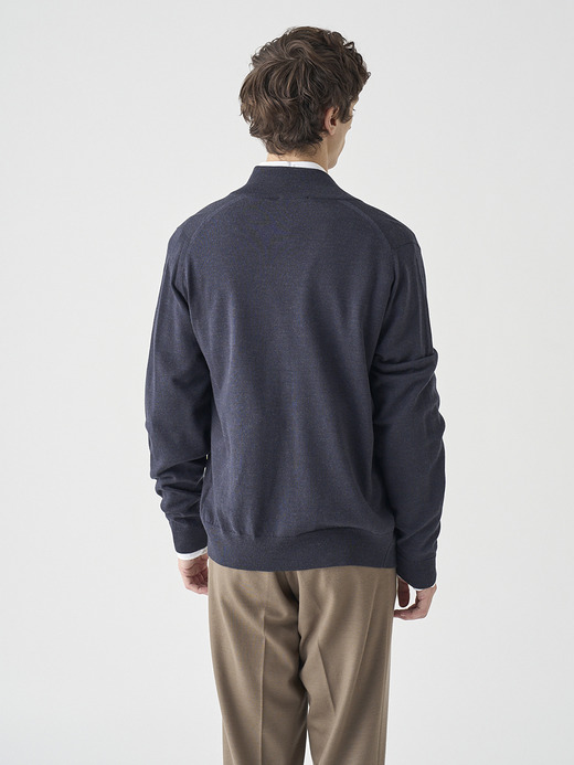 スタンドカラーフルジップアップ長袖ニットカーディガン | CLAYGATE | 24G STANDARD FIT 詳細画像 HEPBURN SMOKE 5