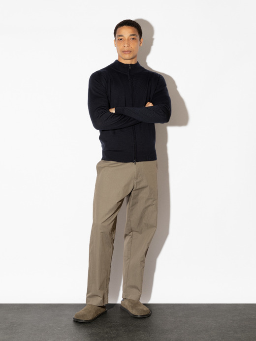 スタンドカラーフルジップアップ長袖ニットカーディガン | CLAYGATE | 24G STANDARD FIT 詳細画像 MIDNIGHT 3
