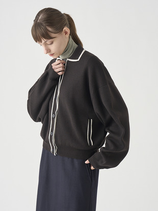 ティッピング長袖ニットブルゾン | DALLIS | 24G MODERN FIT