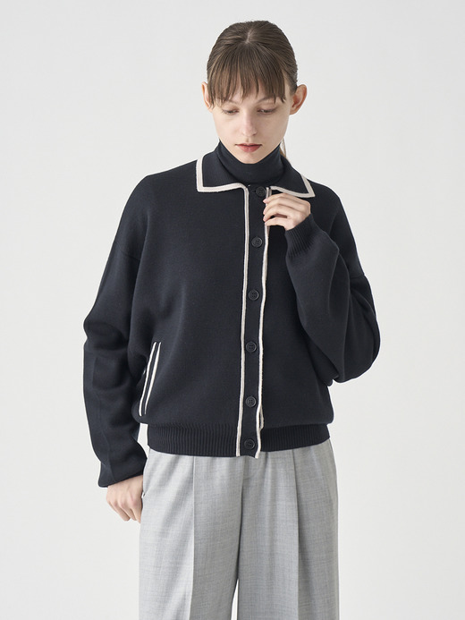 ティッピング長袖ニットブルゾン | DALLIS | 24G MODERN FIT 詳細画像 NO1(DALLIS) 3