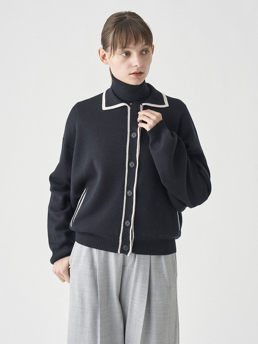 ティッピング長袖ニットブルゾン | DALLIS | 24G MODERN FIT 詳細画像 NO1(DALLIS) 4