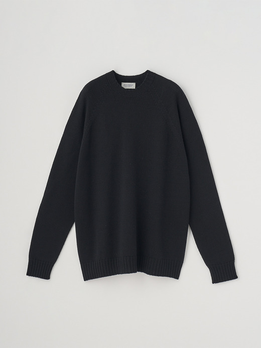 クルーネックラグランスリーブ長袖ニットプルオーバー | DENVER | 7G EASY FIT 詳細画像 BLACK 1