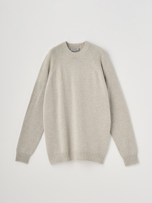 クルーネックラグランスリーブ長袖ニットプルオーバー | DENVER | 7G EASY FIT 詳細画像 GREY FLEECE 2