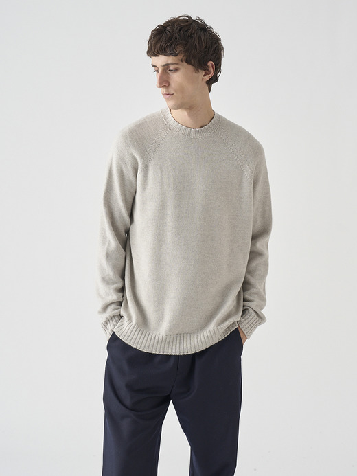 クルーネックラグランスリーブ長袖ニットプルオーバー | DENVER | 7G EASY FIT 詳細画像 GREY FLEECE 4