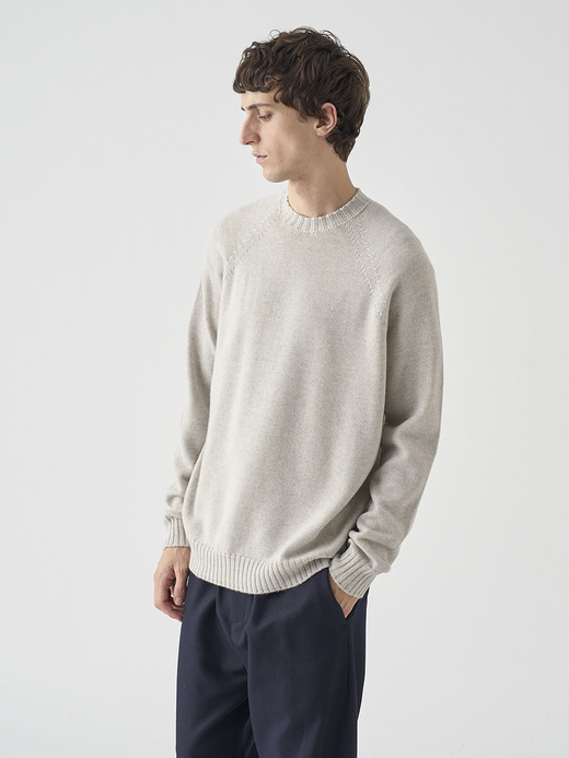 クルーネックラグランスリーブ長袖ニットプルオーバー | DENVER | 7G EASY FIT 詳細画像 GREY FLEECE 5