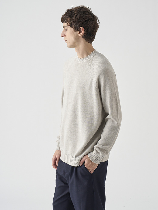 クルーネックラグランスリーブ長袖ニットプルオーバー | DENVER | 7G EASY FIT 詳細画像 GREY FLEECE 7