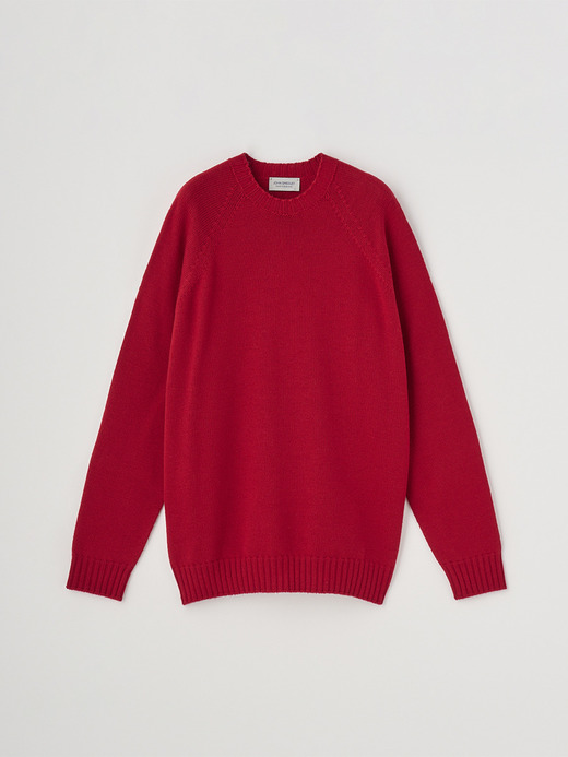 クルーネックラグランスリーブ長袖ニットプルオーバー | DENVER | 7G EASY FIT 詳細画像 RUBY RED 2