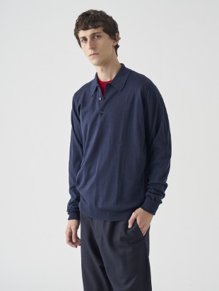 クラシック長袖ニットポロシャツ | DORSET | 30G EASY FIT