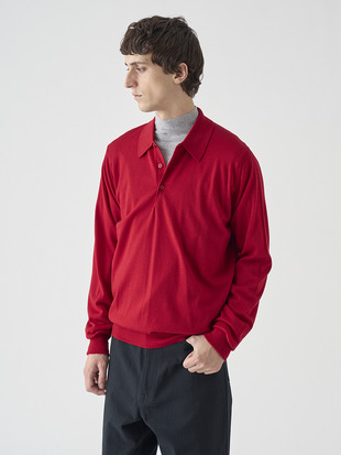 クラシック長袖ニットポロシャツ | DORSET | 30G EASY FIT