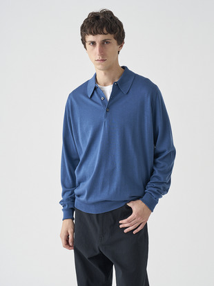 クラシック長袖ニットポロシャツ | DORSET | 30G EASY FIT