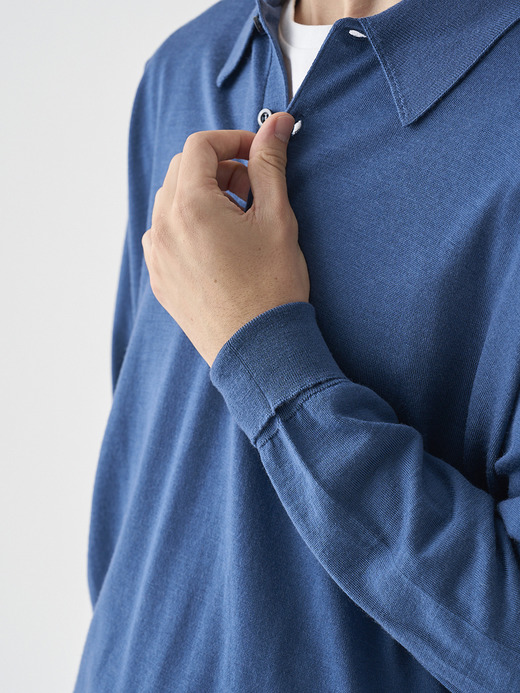 クラシック長袖ニットポロシャツ | DORSET | 30G EASY FIT 詳細画像 TEAL FIRTH 10