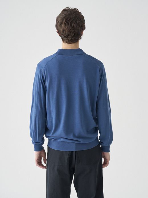 クラシック長袖ニットポロシャツ | DORSET | 30G EASY FIT 詳細画像 TEAL FIRTH 8