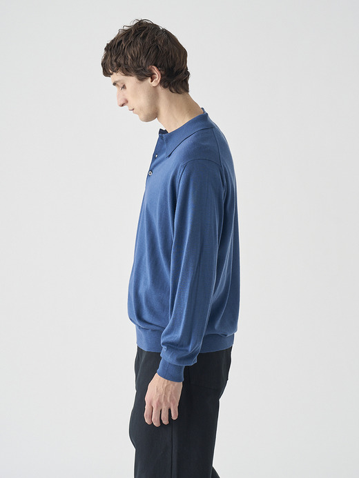 クラシック長袖ニットポロシャツ | DORSET | 30G EASY FIT 詳細画像 TEAL FIRTH 9