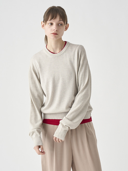 オーバーサイズ長袖ニットプルオーバー | DOTTIE | 24G MODERN FIT 詳細画像 GREY FLEECE 1