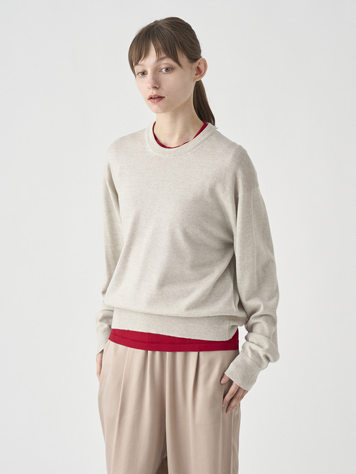 オーバーサイズ長袖ニットプルオーバー | DOTTIE | 24G MODERN FIT 詳細画像 GREY FLEECE 3