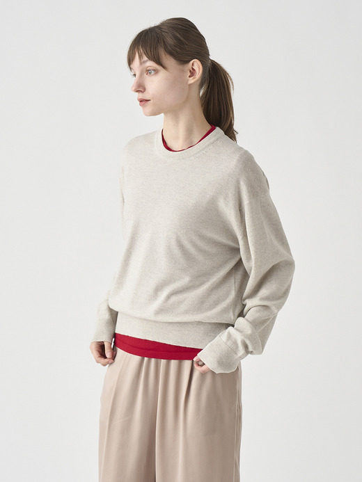 オーバーサイズ長袖ニットプルオーバー | DOTTIE | 24G MODERN FIT 詳細画像 GREY FLEECE 4