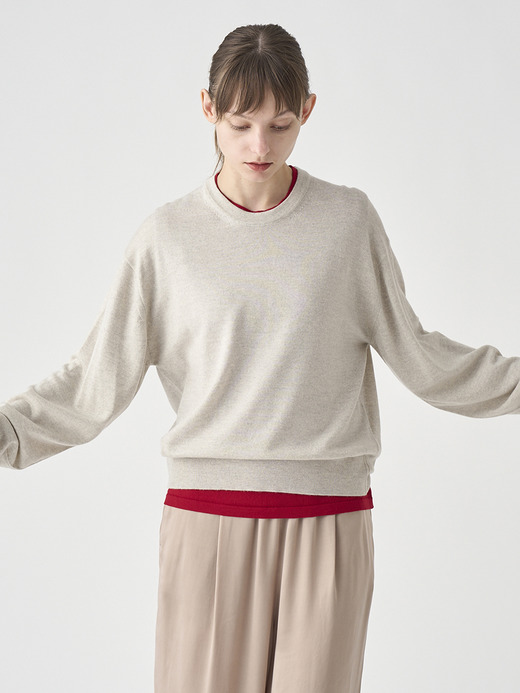 オーバーサイズ長袖ニットプルオーバー | DOTTIE | 24G MODERN FIT 詳細画像 GREY FLEECE 6