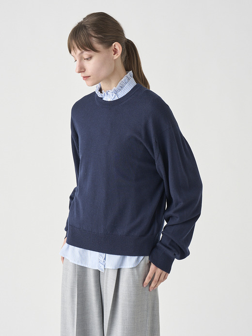 オーバーサイズ長袖ニットプルオーバー | DOTTIE | 24G MODERN FIT 詳細画像 MIDNIGHT 4