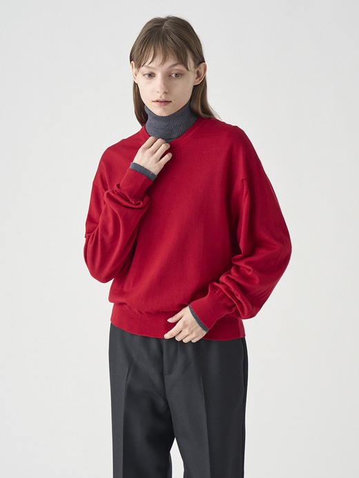 オーバーサイズ長袖ニットプルオーバー | DOTTIE | 24G MODERN FIT 詳細画像 RUBY RED 5