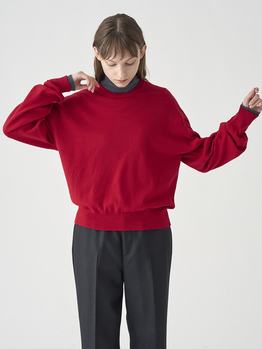 オーバーサイズ長袖ニットプルオーバー | DOTTIE | 24G MODERN FIT 詳細画像 RUBY RED 6